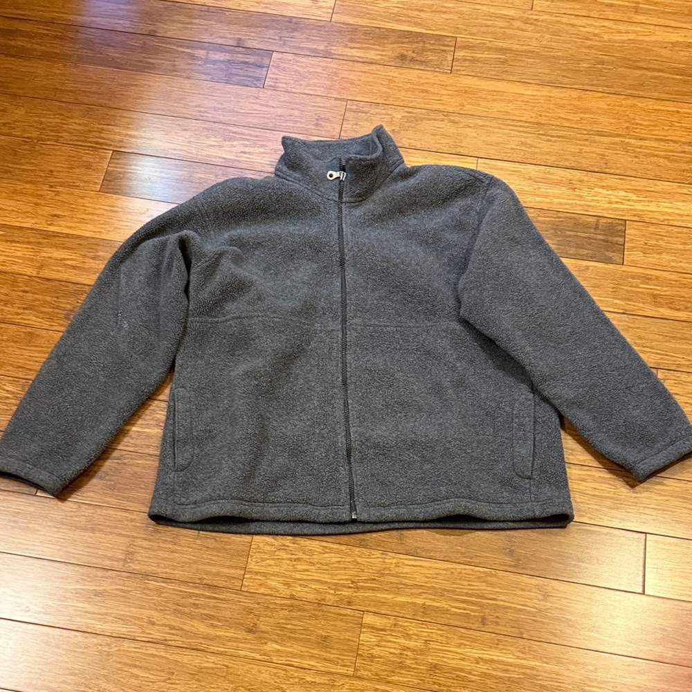 Lands' End Charcoal Fleece Jacket women’s xl